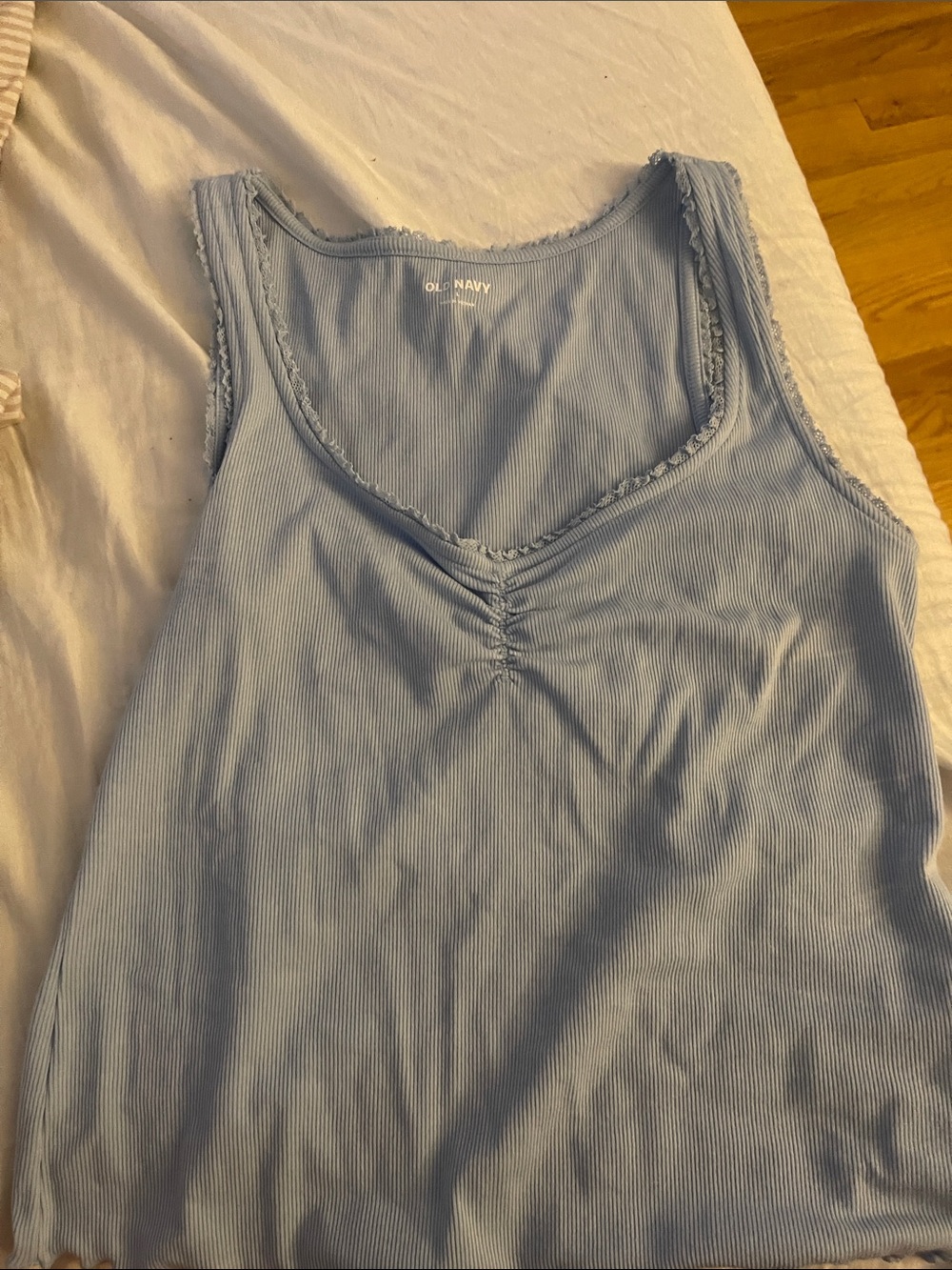 Old Navy Pale Blue Ribbed V-Neck Tank